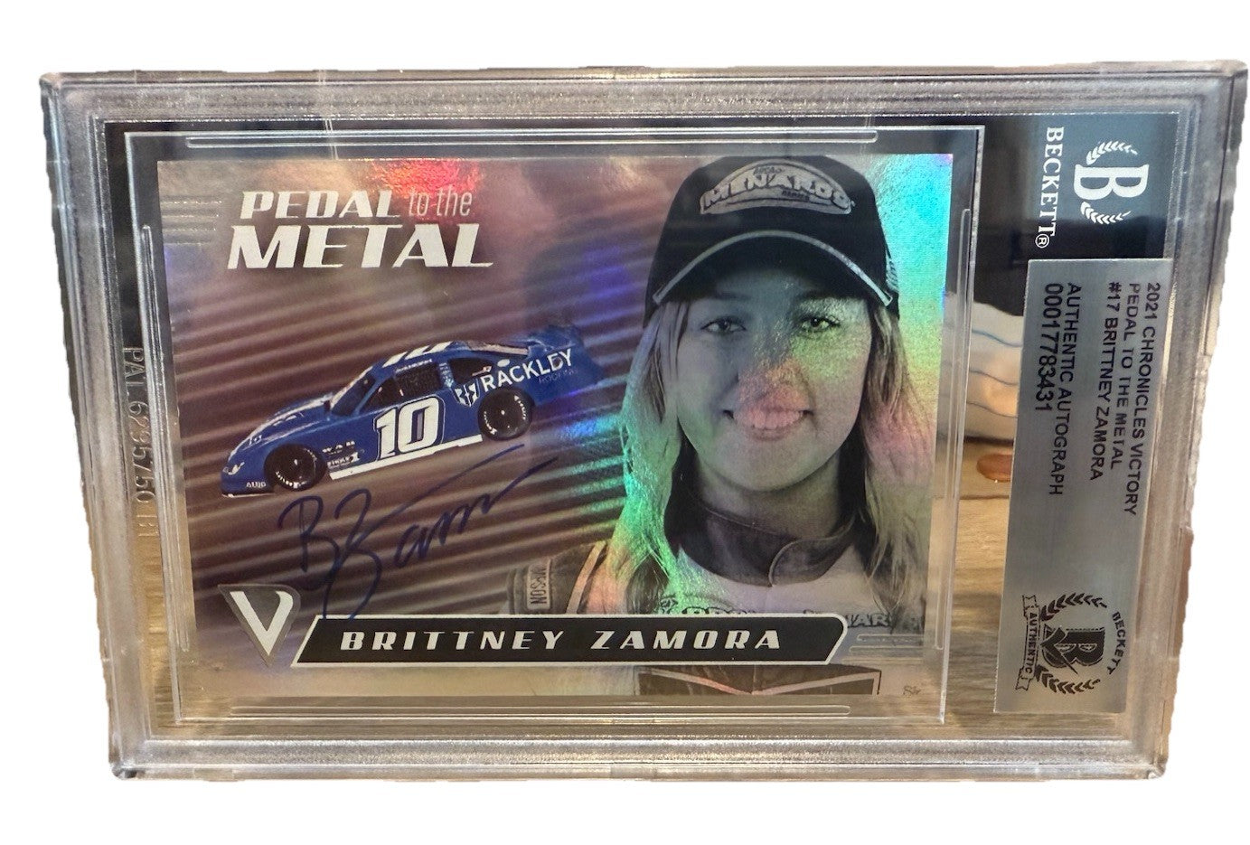 Signed Brittney Zamora 2021 Panini Chronicles Victory #17 - BAS Beckett Slab