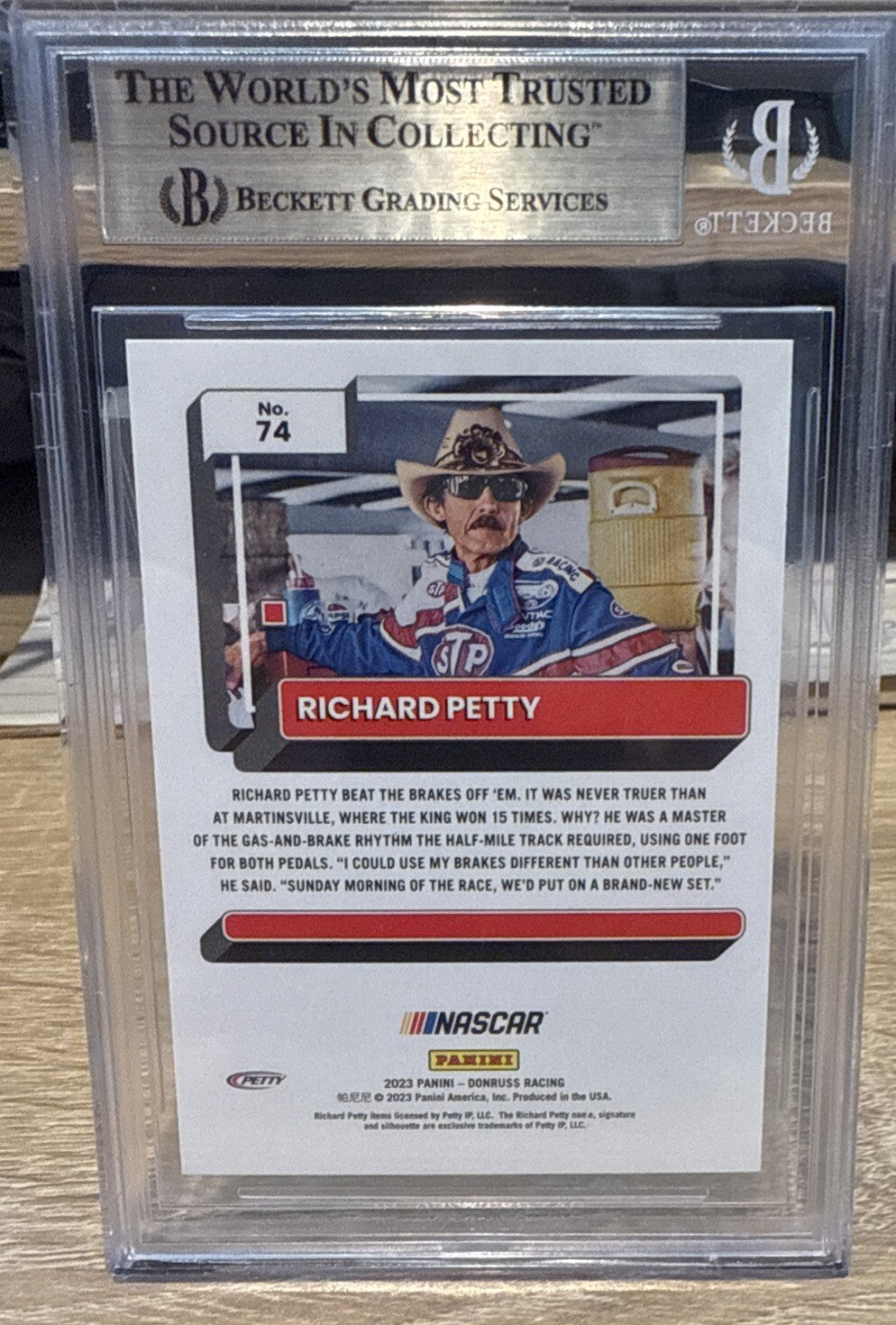 Signed 2023 Donruss #74 Richard Petty BAS Slab Beckett