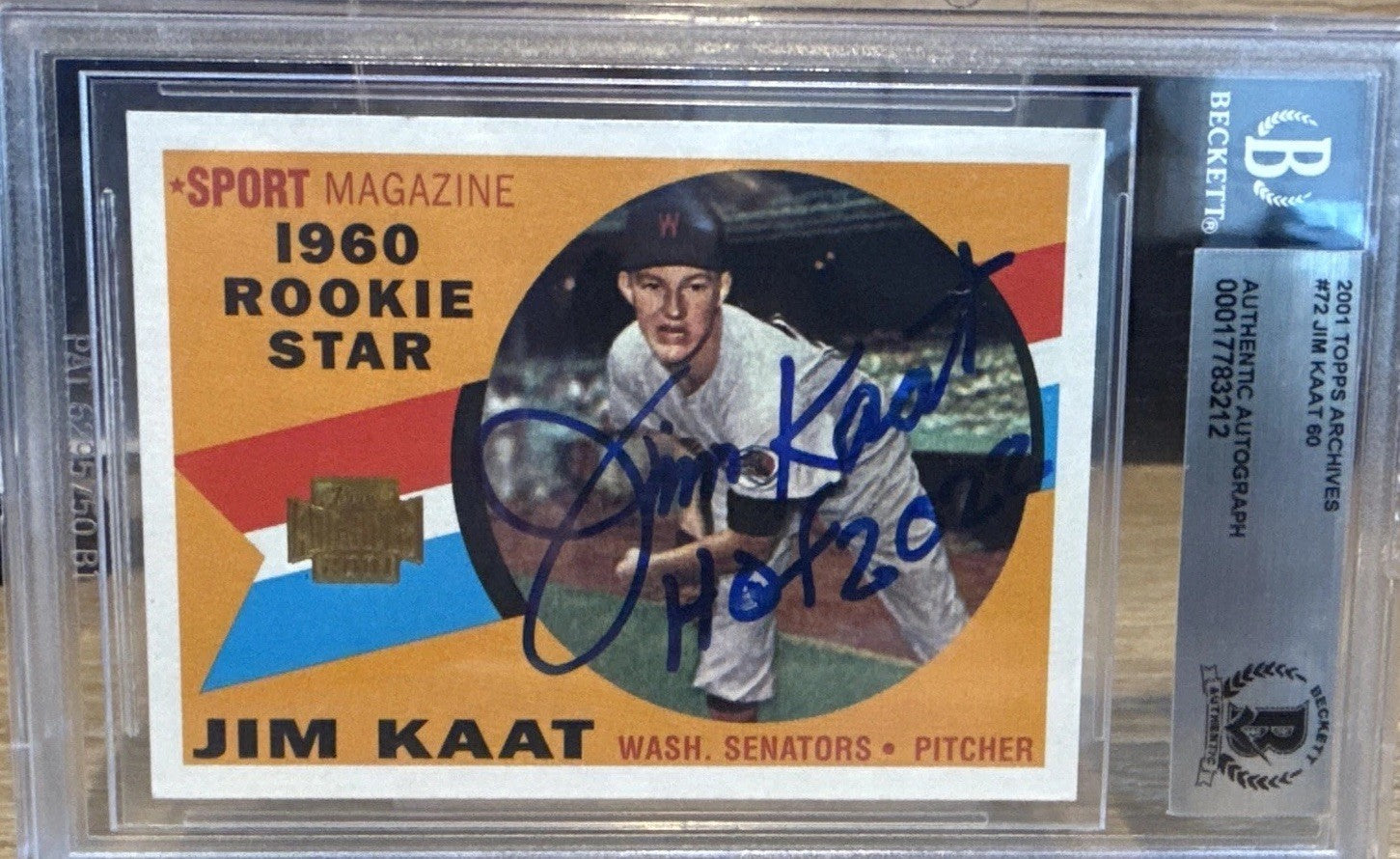Jim Kaat 2001 Topps Archives #72 Beckett BAS Signed Inscribed HOF 2022 Autograph