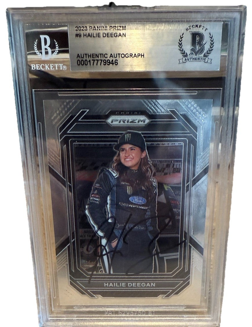 Signed 2022 Panini Prizm #9 Hailie Deegan - Beckett BAS Slab