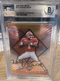 Warren Moon Signed 2000 Leaf #131 - Beckett BAS encased HOF