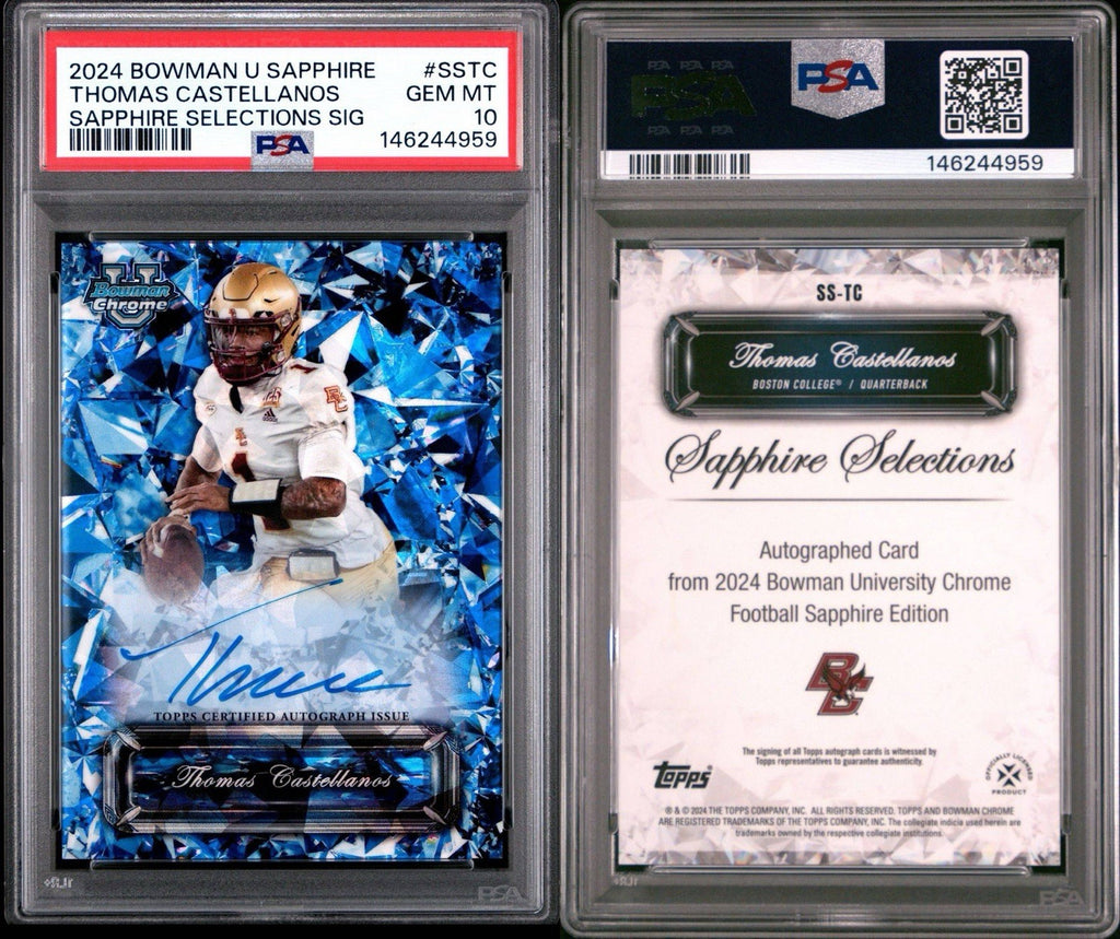 Thomas Castellanos 2024 Bowman U Sapphire Selections Auto - PSA 10 Gem