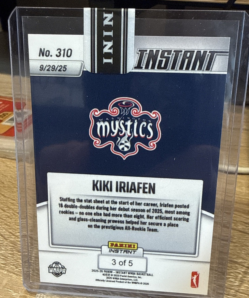 Kiki Iriafen 2025 Panini Instant WNBA #310 Lightning Parallel 3/5 - All-Rookie