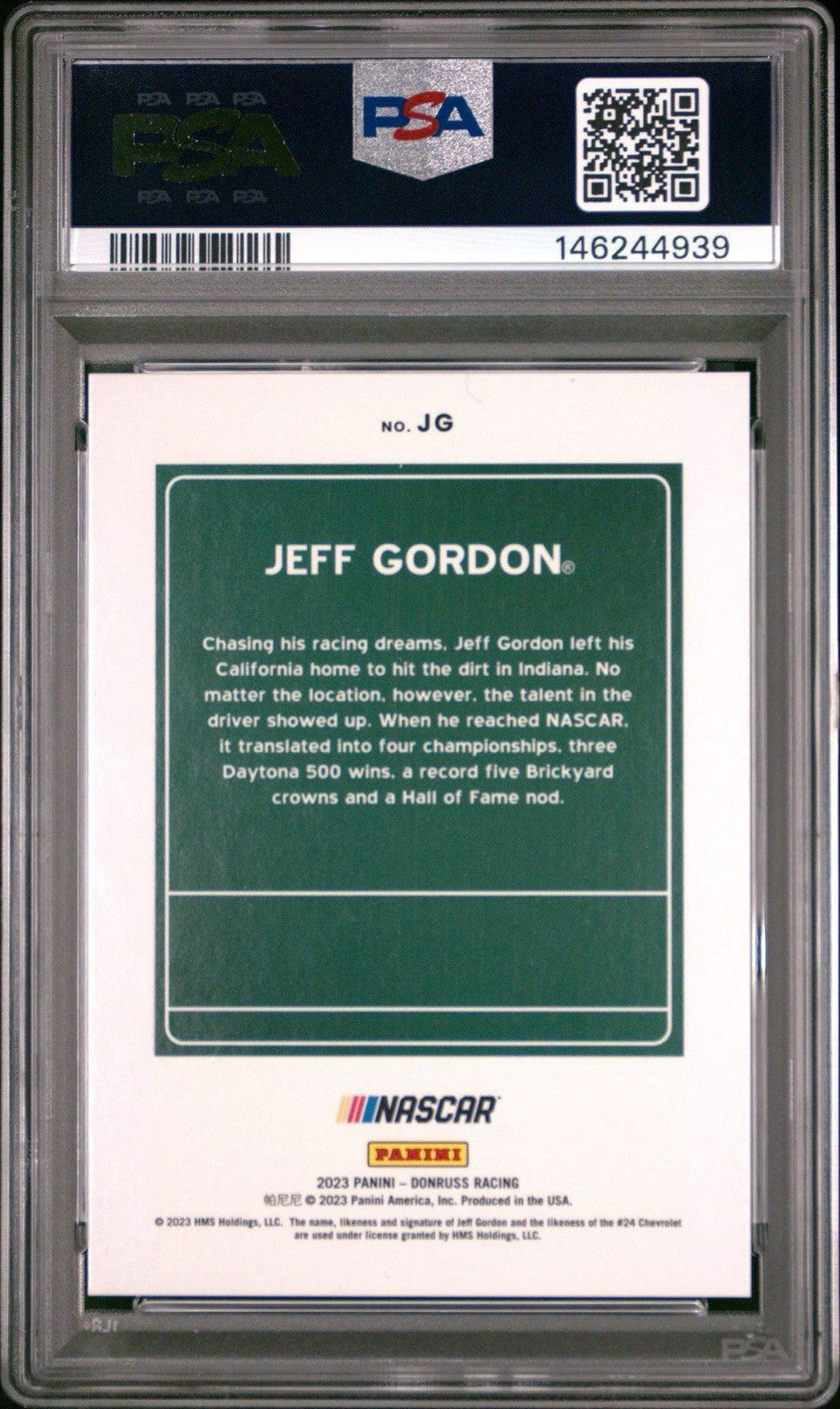 Jeff Gordon 2023 Panini Donruss NASCAR Downtown PSA 10  Gem