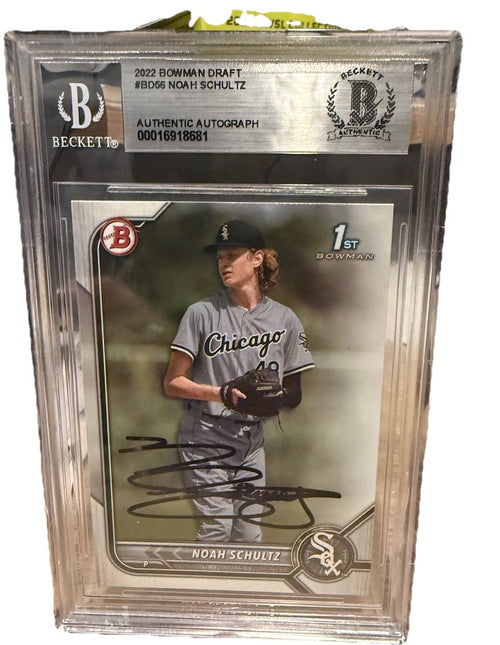 2022 Bowman Draft NOAH SCHULTZ SIGNED Bowman 1st - BAS - Slab