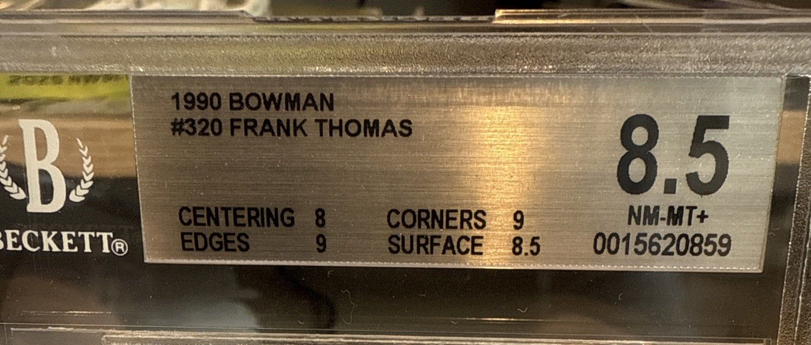 1990 Bowman Frank Thomas #320 BGS 8.5 Baseball With Subgrades