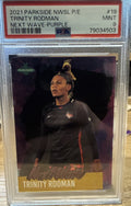 2021 PARKSIDE NWSL PREMIER ED Next Wave PURPLE #19 TRINITY RODMAN PSA 9