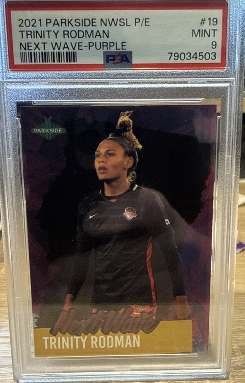 2021 PARKSIDE NWSL PREMIER ED Next Wave PURPLE #19 TRINITY RODMAN PSA 9