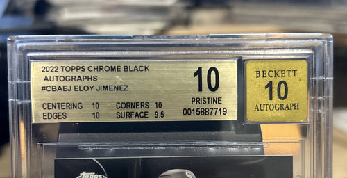 2022 Topps Chrome Black ELOY JIMENEZ Auto Card. BGS 10 Pristine Auto 10 Wh Sox
