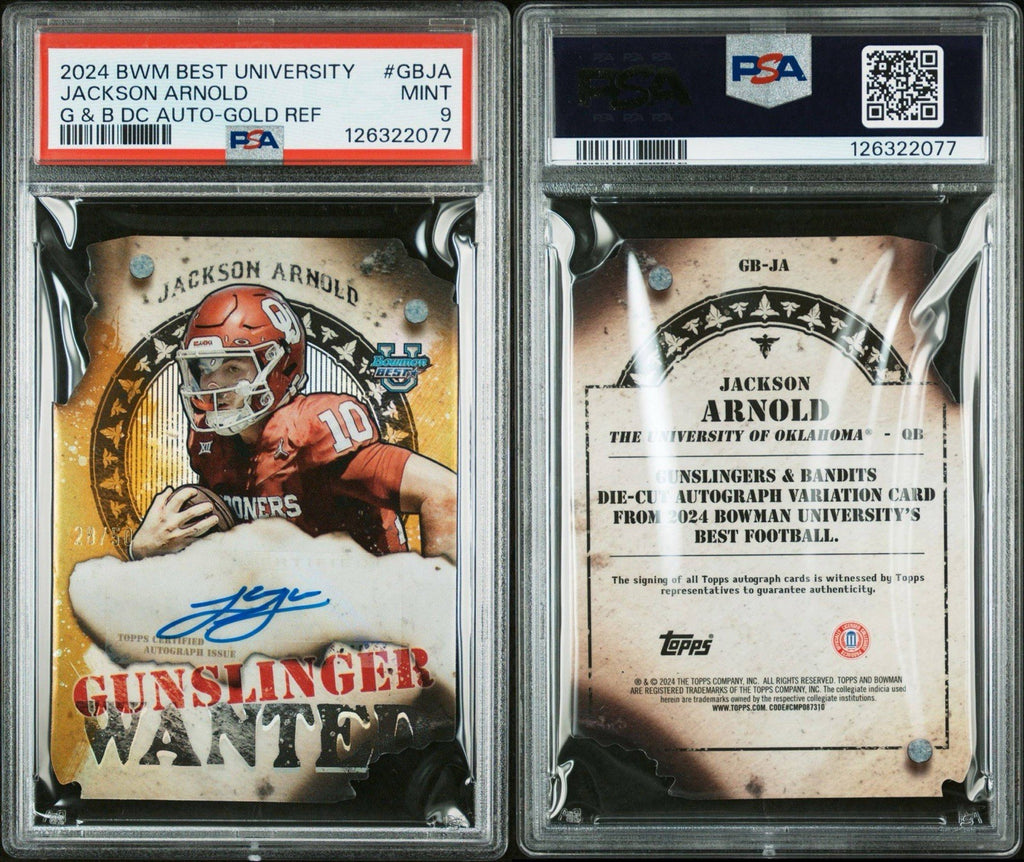 2024 Bowman U Chrome Jackson Arnold Gunslinger Wanted Auto /50 PSA 9