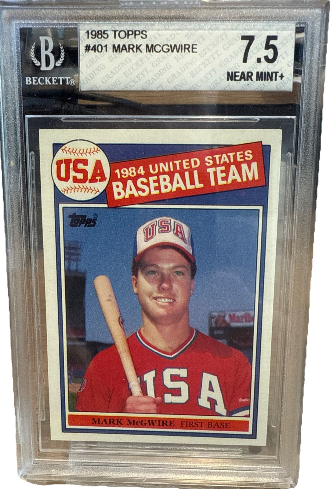 1985 Topps Mark McGwire #401 BGS 7.5 Rookie RC