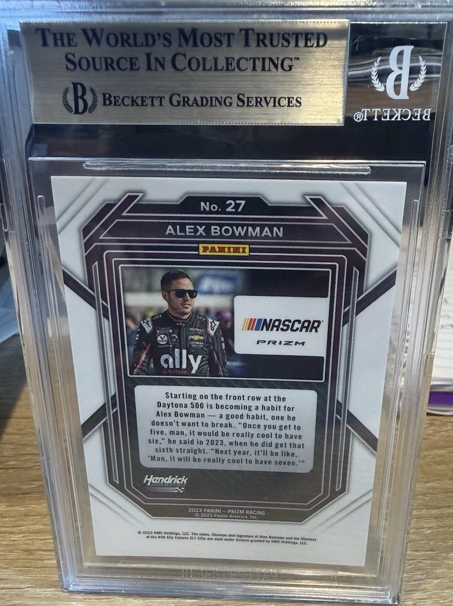 Signed 2023 Panini Prizm Reactive Orange #27 Alex Bowman - Beckett BAS Slab
