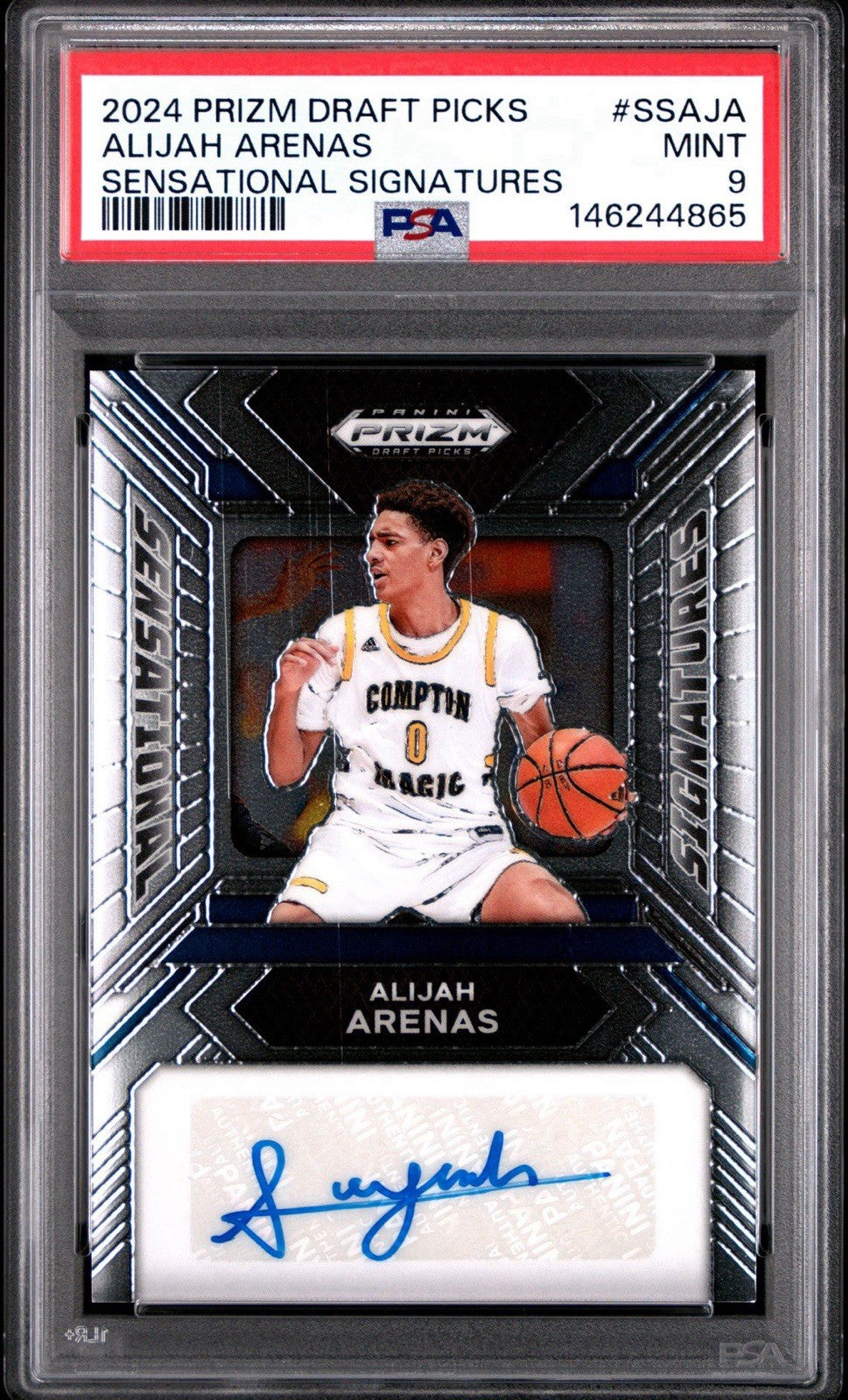 ALIJAH ARENAS Auto - 2024 Prizm Draft Sensational Signatures RC PSA 9 Mint