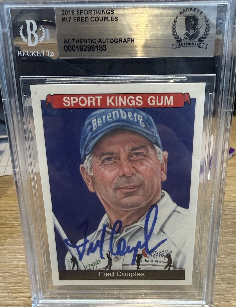Signed 2018 Sportkings #17 Fred Couples - Beckett BAS Slab