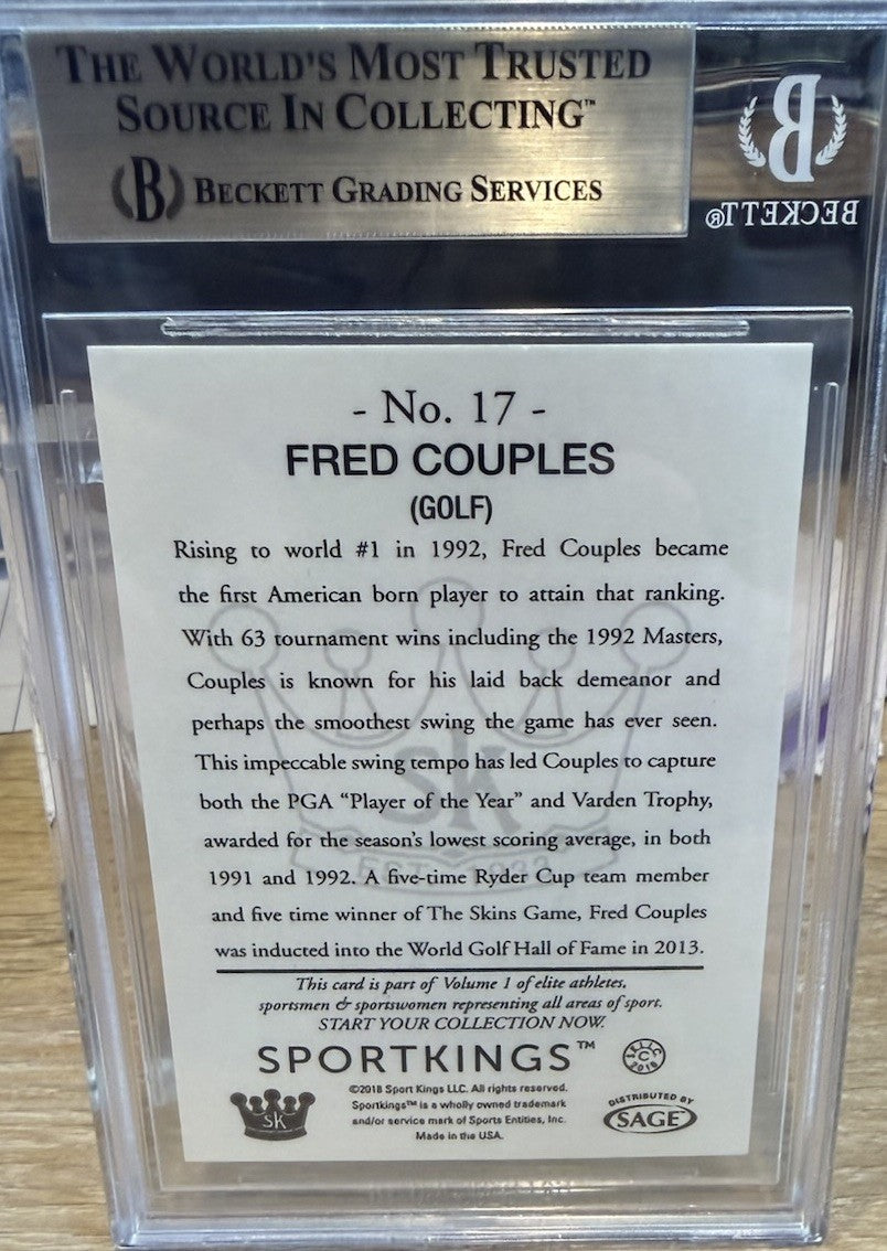 Signed 2018 Sportkings #17 Fred Couples - Beckett BAS Slab