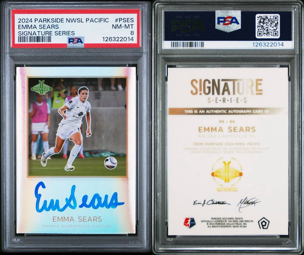 2024 Parkside NWSL Pacific Emma Sears Rookie RC Auto PSA 8