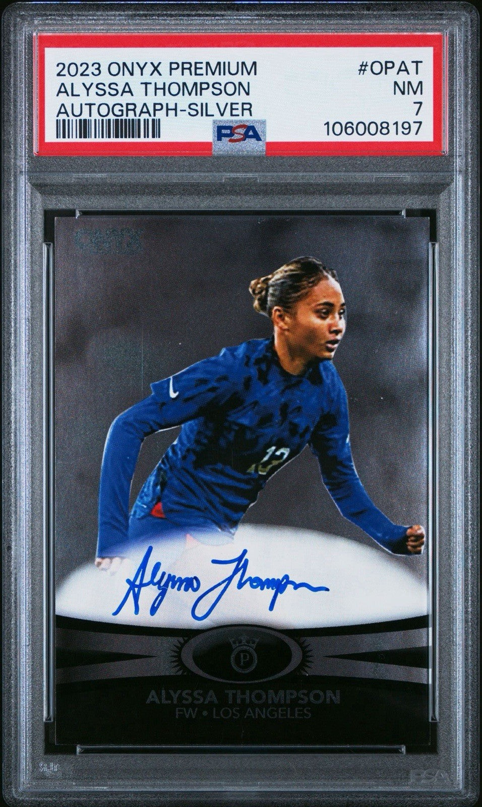 Alyssa Thompson 2023 Onyx Premium Silver Rookie Autograph /90 PSA 7