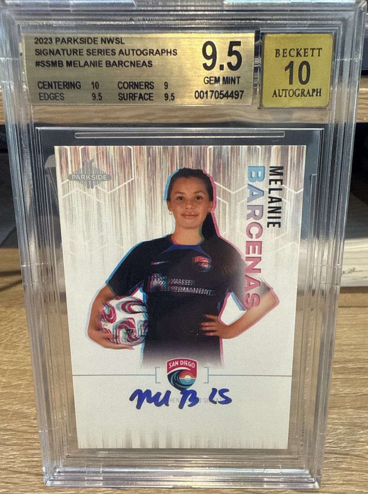 BGS 9.5 Gem Mint 2023 Parkside NWSL Signature Series Auto MELANIE BARCENAS /400