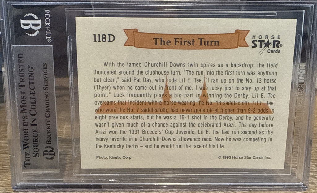 Pat Day Signed 1993 Horse Star #118D Beckett BAS Slab