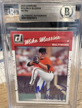 Signed 2023 Donruss Retro #74 Mike Mussina - Beckett BAS Slab