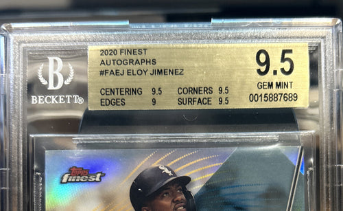 2020 Topps Finest Eloy Jimenez AUTO BGS 9.5 GEM MINT #FA-EJ