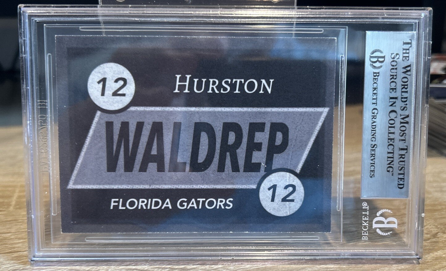 Signed Hurston Waldrep Custom Baseball Card Beckett BAS Slab
