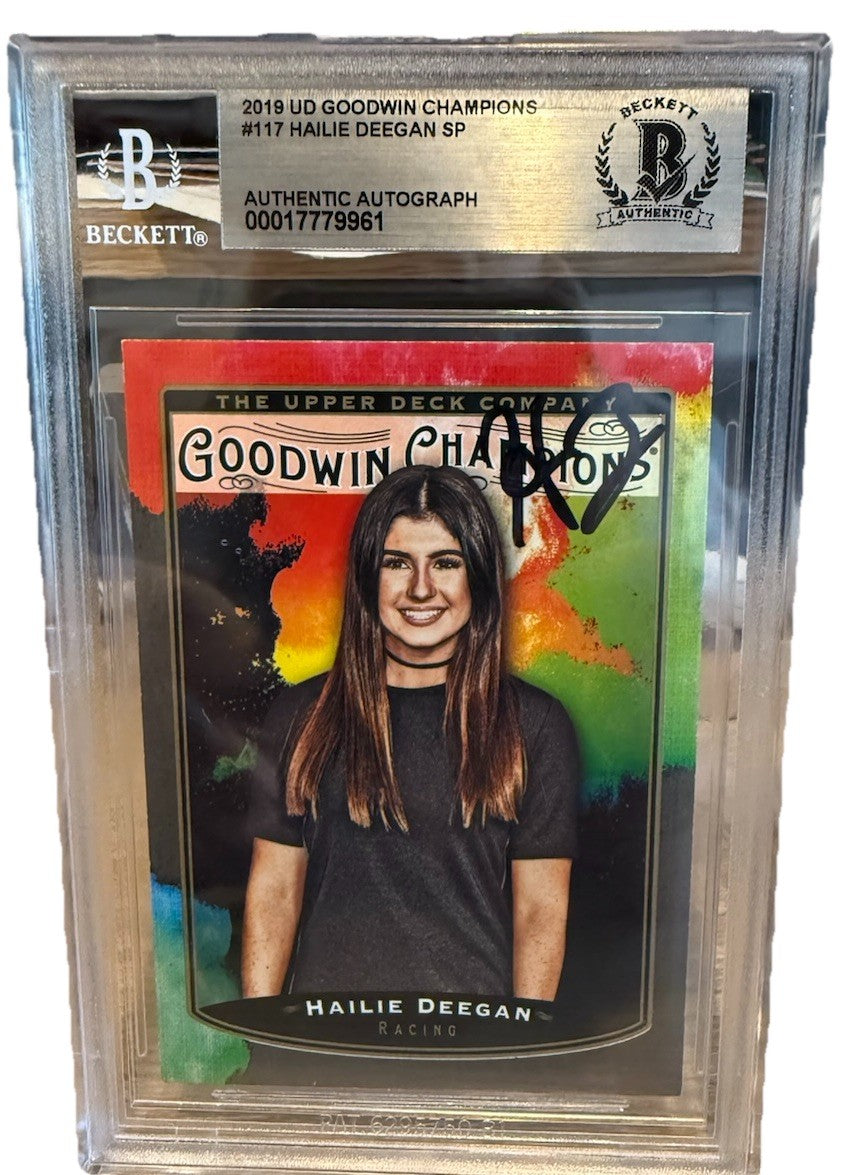 Signed Hailie Deegan 2019 Goodwin Champions #117 SP Auto - Beckett BAS Encased