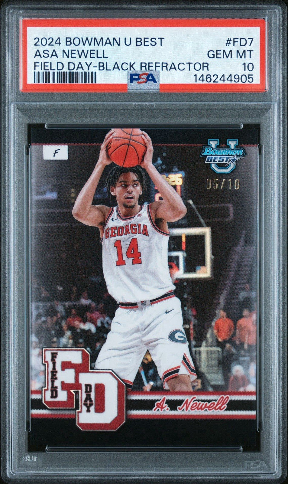 2024 Bowman U Best Asa Newell Field Day Black Refractor /10 - PSA 10 Gem