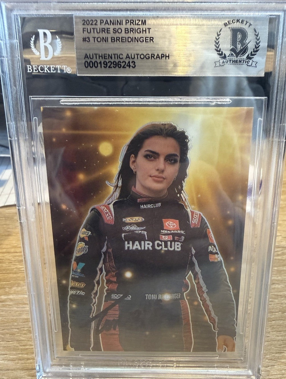 Signed Toni Breidinger 2022 Panini Prizm Future So Bright - Beckett BAS Slab