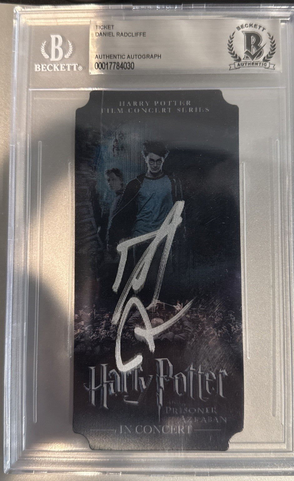 Signed Daniel Radcliffe - Harry Potter Film Concert Series Lenticular Ticket BAS