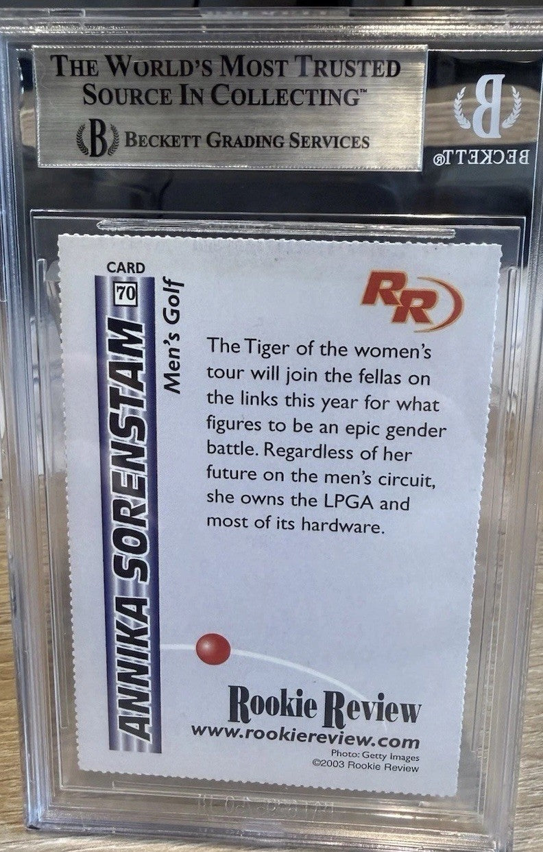 Annika Sorenstam 2003 Rookie Review Card - Beckett BAS Slab