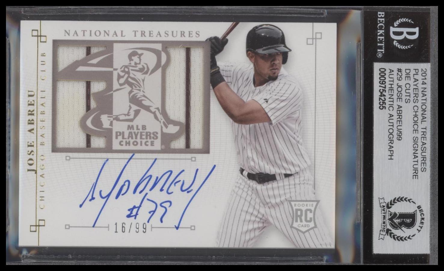 2014 Panini NT #29 Jose Abreu Players Choice Signature Die Cuts BAS Slab #/99