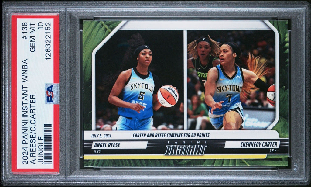 2024 Panini Instant WNBA #138 Angel Reese Chennedy Carter Jungle /25 PSA 10 Gem