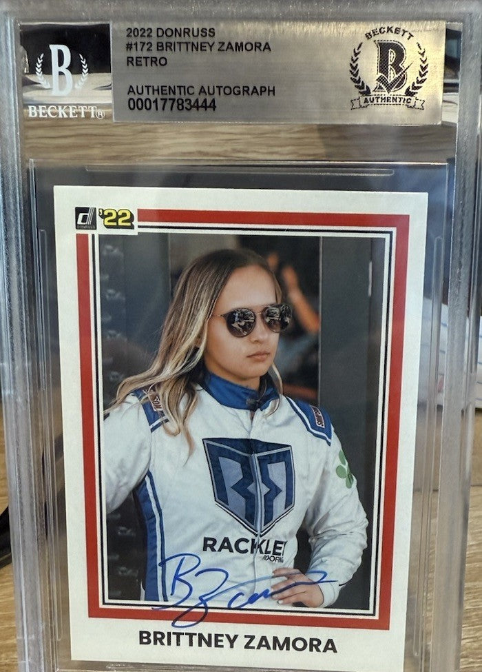 Signed Brittney Zamora 2022 Donruss #172 - BAS Beckett Slab
