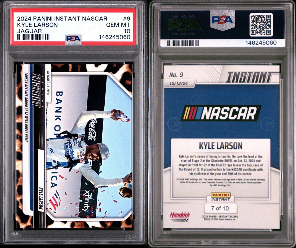 Kyle Larson - 2024 Panini Instant NASCAR #9 - Jaguar Parallel #d /10 -  PSA 10