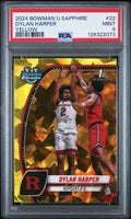2025 Bowman Chrome Dylan Harper Yellow 1st Sapphire /75 PSA 9 Mint