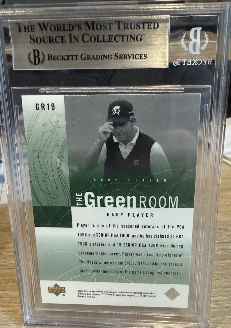 Signed Gary Player 2001 Upper Deck Green Room #GR19 - Beckett BAS Slab