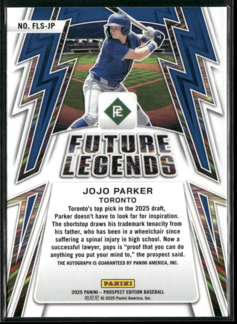 2025 Panini Prospect Edition #FLS-SH Jojo Parker - Future Legends Signature