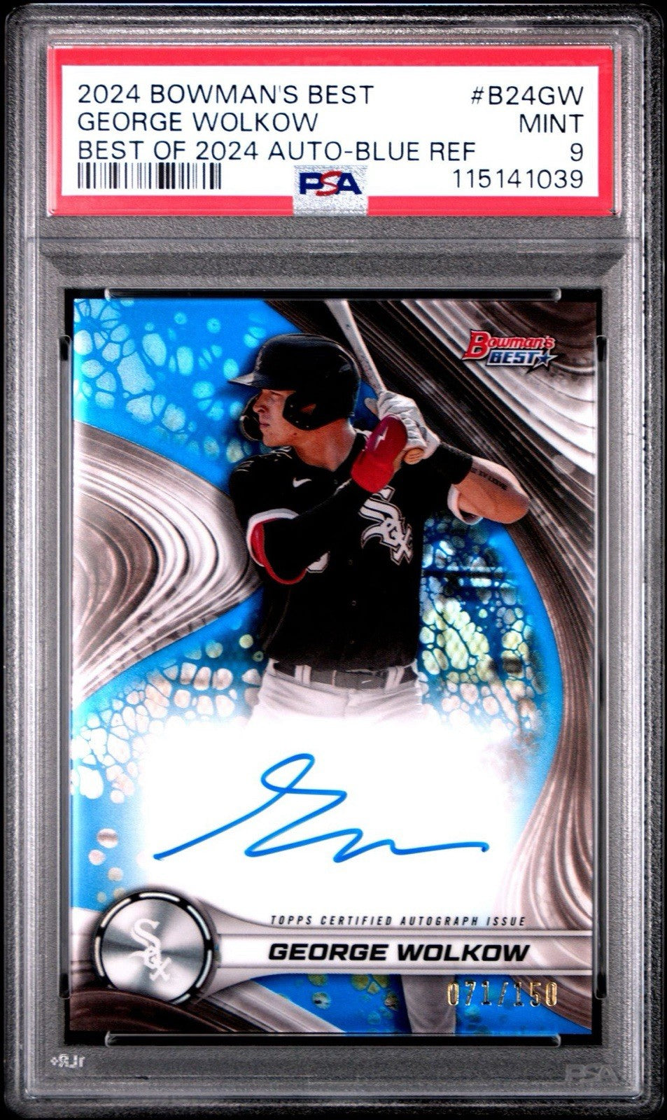 2024 BOWMAN'S BEST #B24GW GEORGE WOLKOW  AU-GW Blue /150 - PSA 9