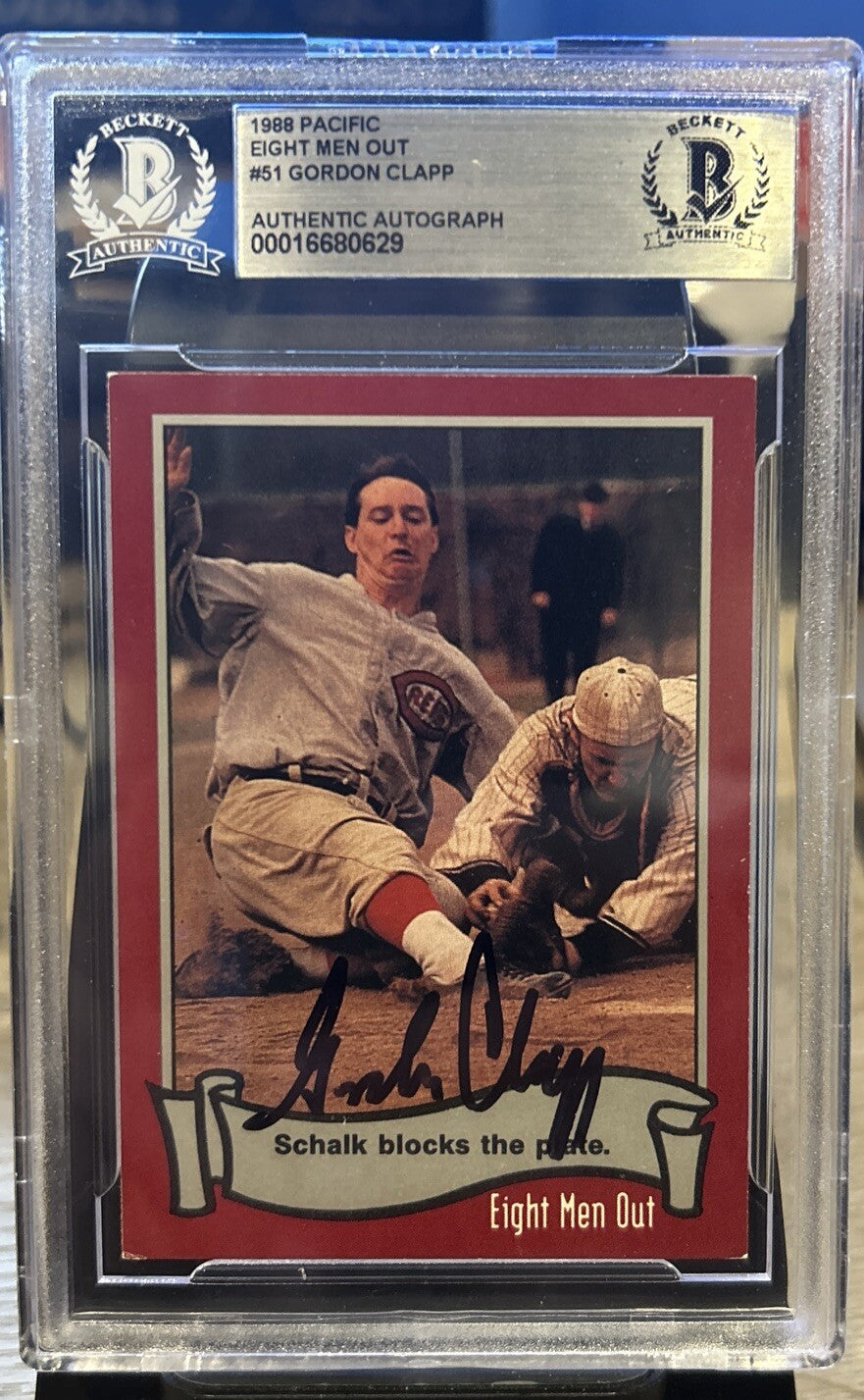 1988 Pacific Trading Cards #51 Eight Men Out Gordon Clapp Signed Auto Beckett