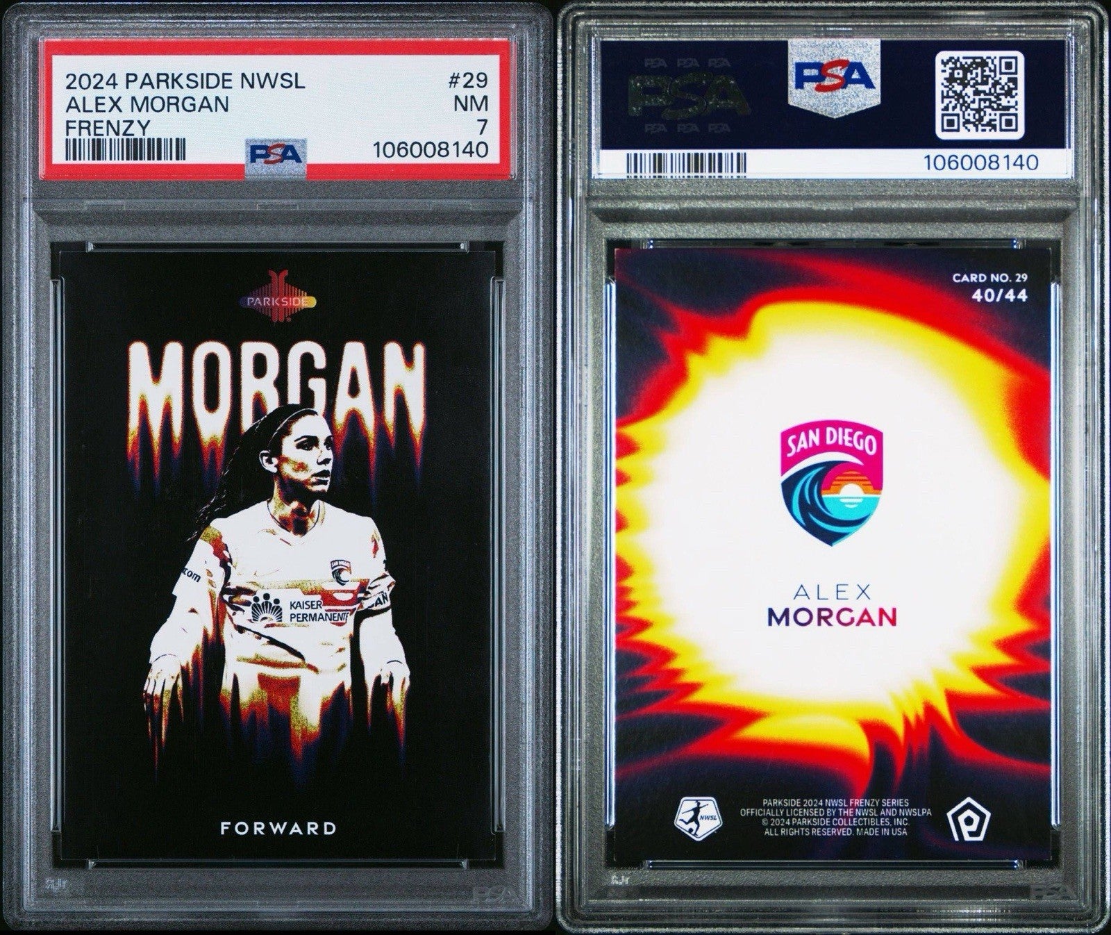 2024 Parkside NWSL FRENZY Alex Morgan Exclusive  /44 -  PSA 7