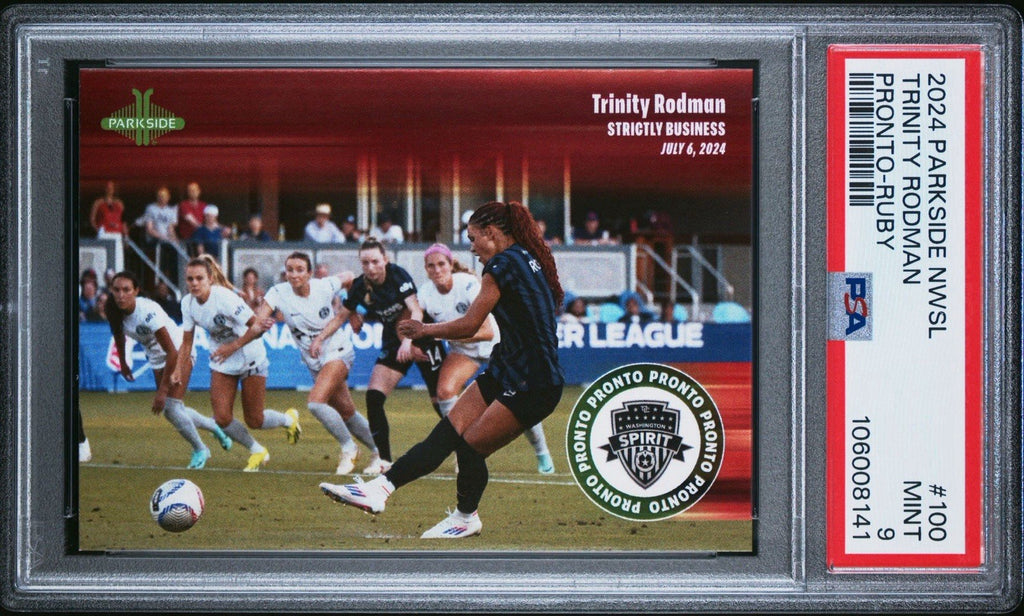 2024 Parkside NWSL Pronto Red /5 Trinity Rodman #100 PSA 9 Mint