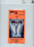 Signed Richard Petty Hooters 500 Reprint Ticket Last Race - Beckett BAS Slab