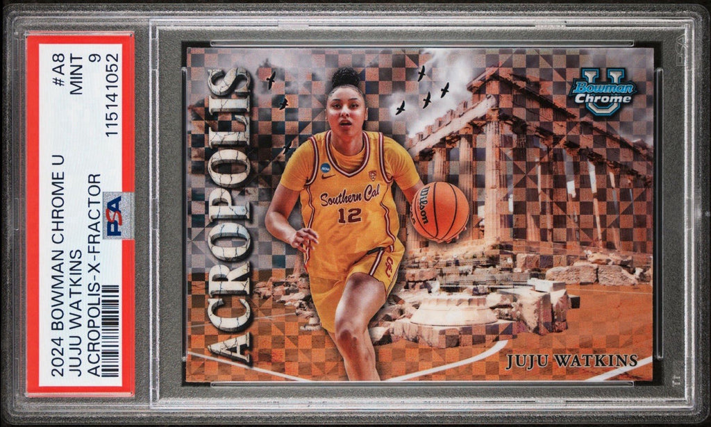 JuJu Watkins 2024 Bowman Chrome University Acropolis X-Fractor #A-8 PSA 9