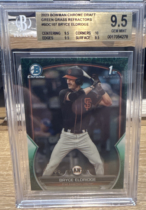 2023 Bowman Chrome Draft Bryce Eldridge Green Grass Ref #d /99 BGS 9.5 Gem Mint