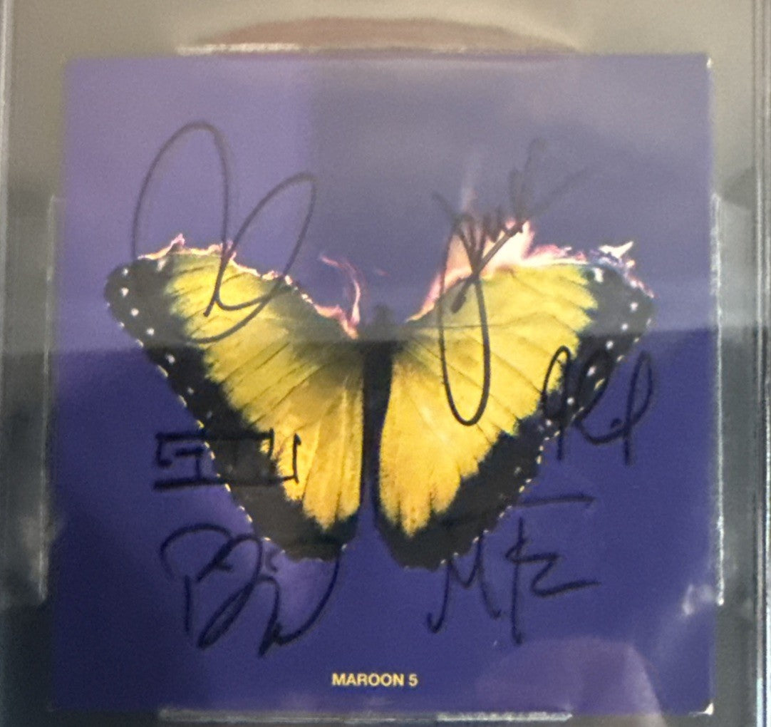 Maroon 5 - Band SIGNED CD Insert “Love Is Like” Beckett BAS Encased Slab