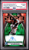 2023 Bowman Draft Enrique Bradfield Jr. Class of 23 Green Refractor Auto PSA 9