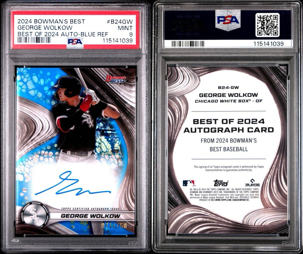2024 BOWMAN'S BEST #B24GW GEORGE WOLKOW  AU-GW Blue /150 - PSA 9