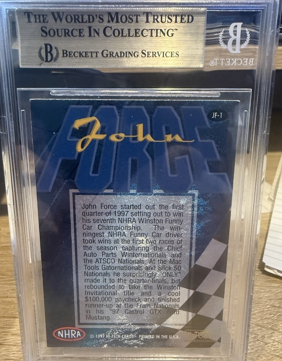 Signed 1997 Hi Tech NHRA #JF1 John Force - Beckett BAS Slabbed