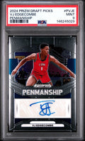 2024-25 Panini Prizm Draft Picks VJ Edgecombe Penmanship Autograph #P-VJE PSA 9